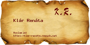 Klár Renáta névjegykártya