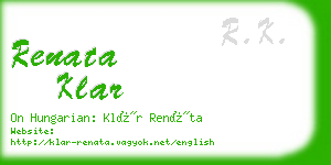 renata klar business card